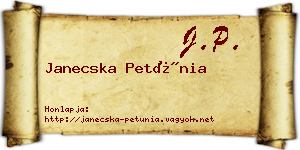Janecska Petúnia névjegykártya
